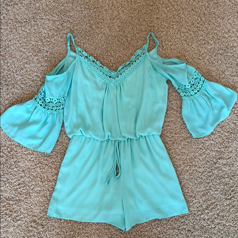 City Triangles Blue Ruffled Tie Front Dress